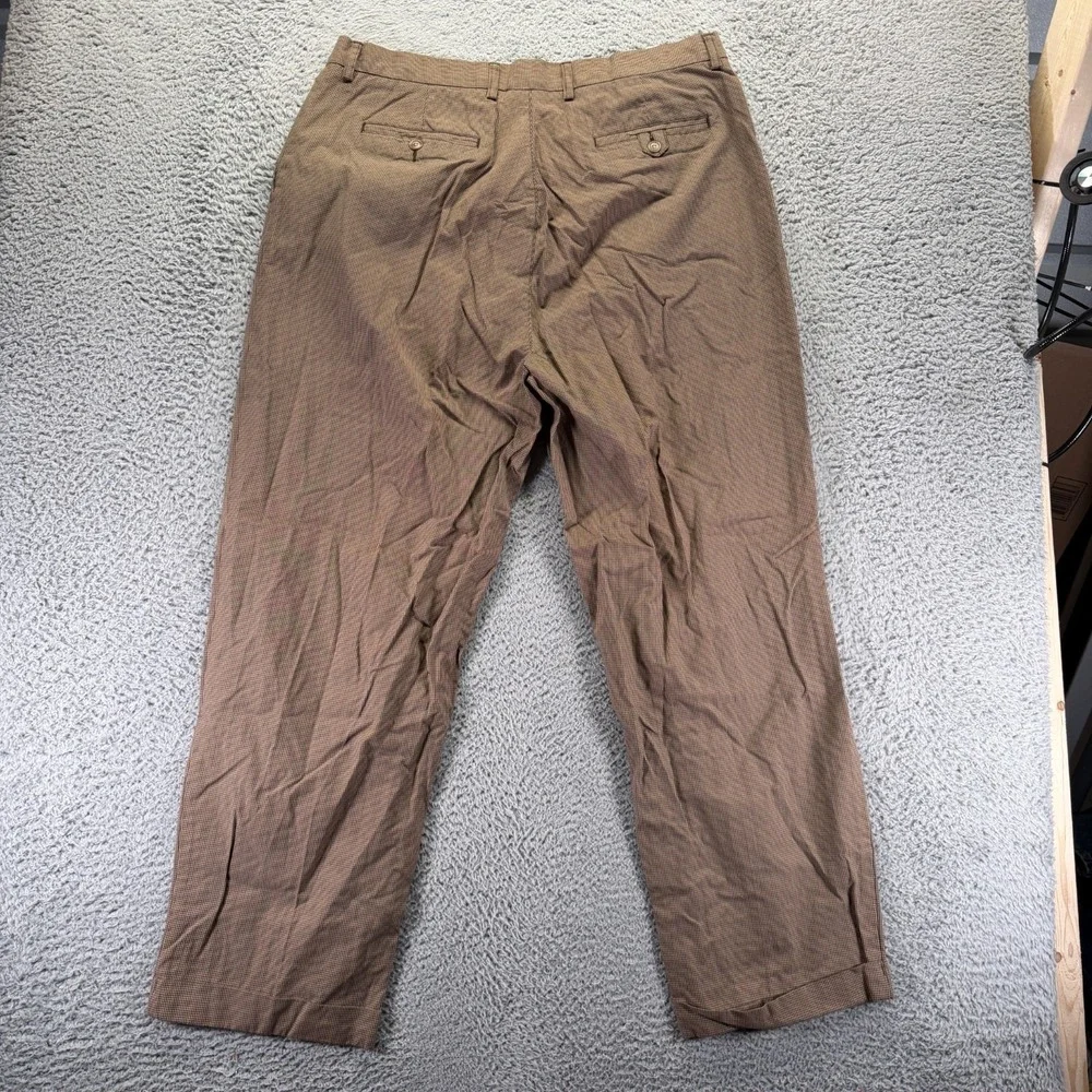 Vintage Tommy Hilfiger Pant Mens 38x31 Brown Cotton Dress Straight Formal Career